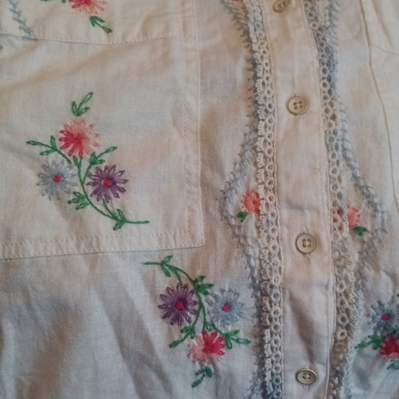 Free People We the Free Emma Embroidered Top in Tofu Combo S - Picture 10 of 11